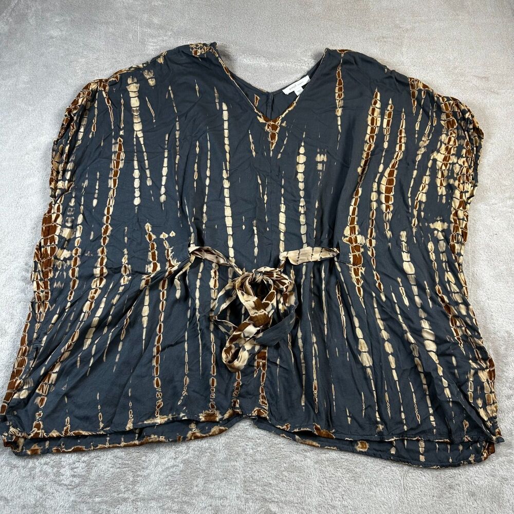 Pure Jill Elements Top Size Large Indigo Blue, Rustic Brown, and Cream Color